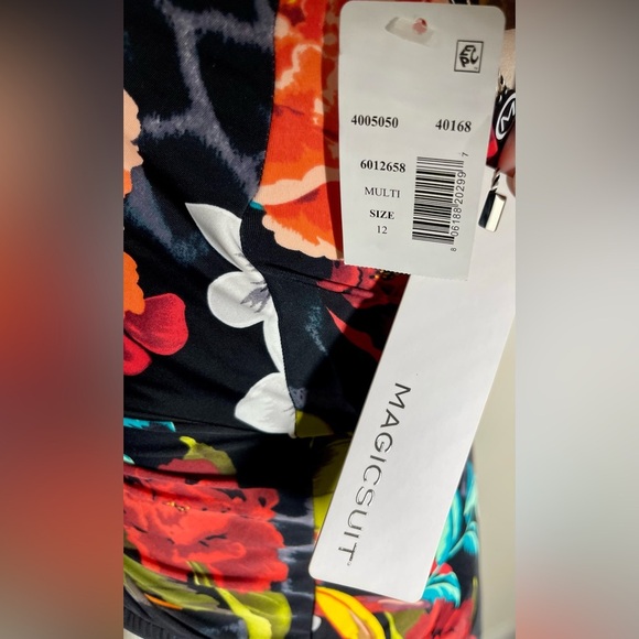 Magicsuit | Slimming Black Floral Swimsuit | Twist Front | Strappy Back | 12 - Picture 4 of 5